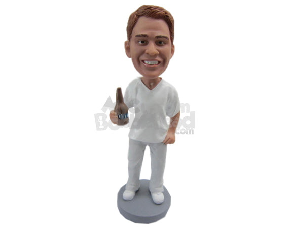 Custom Bobblehead Cool Man In Comfortable Clothes With A Beer - Leisure & Casual Casual Males Personalized Bobblehead & Cake Topper Custom Bobblehead Cool Man In Comfortable Clothes With A Beer - Leisure & Casual Casual Males Personalized Bobblehead & Cake Topper